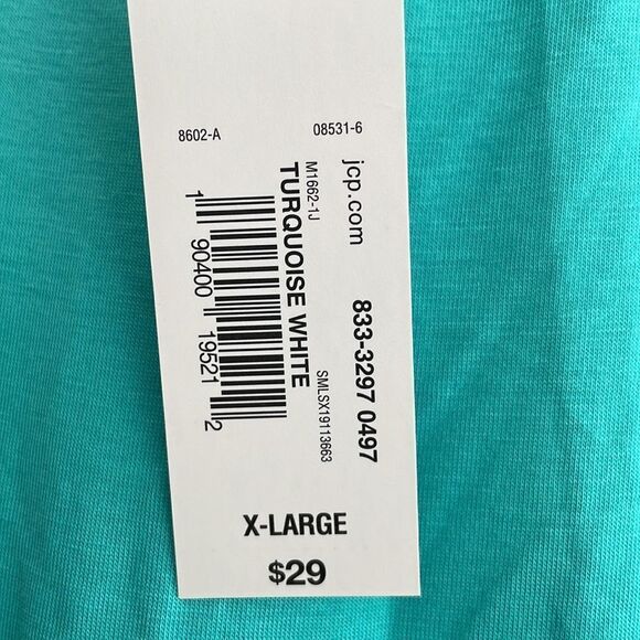 Worthington Teal and White Layered Tank Top - Picture 7 of 8